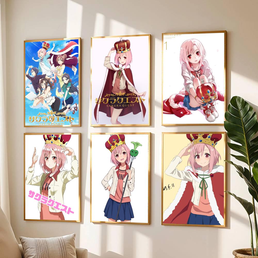 Office Quest - Anime S-Sakura Quest-T Poster Modern Duvar