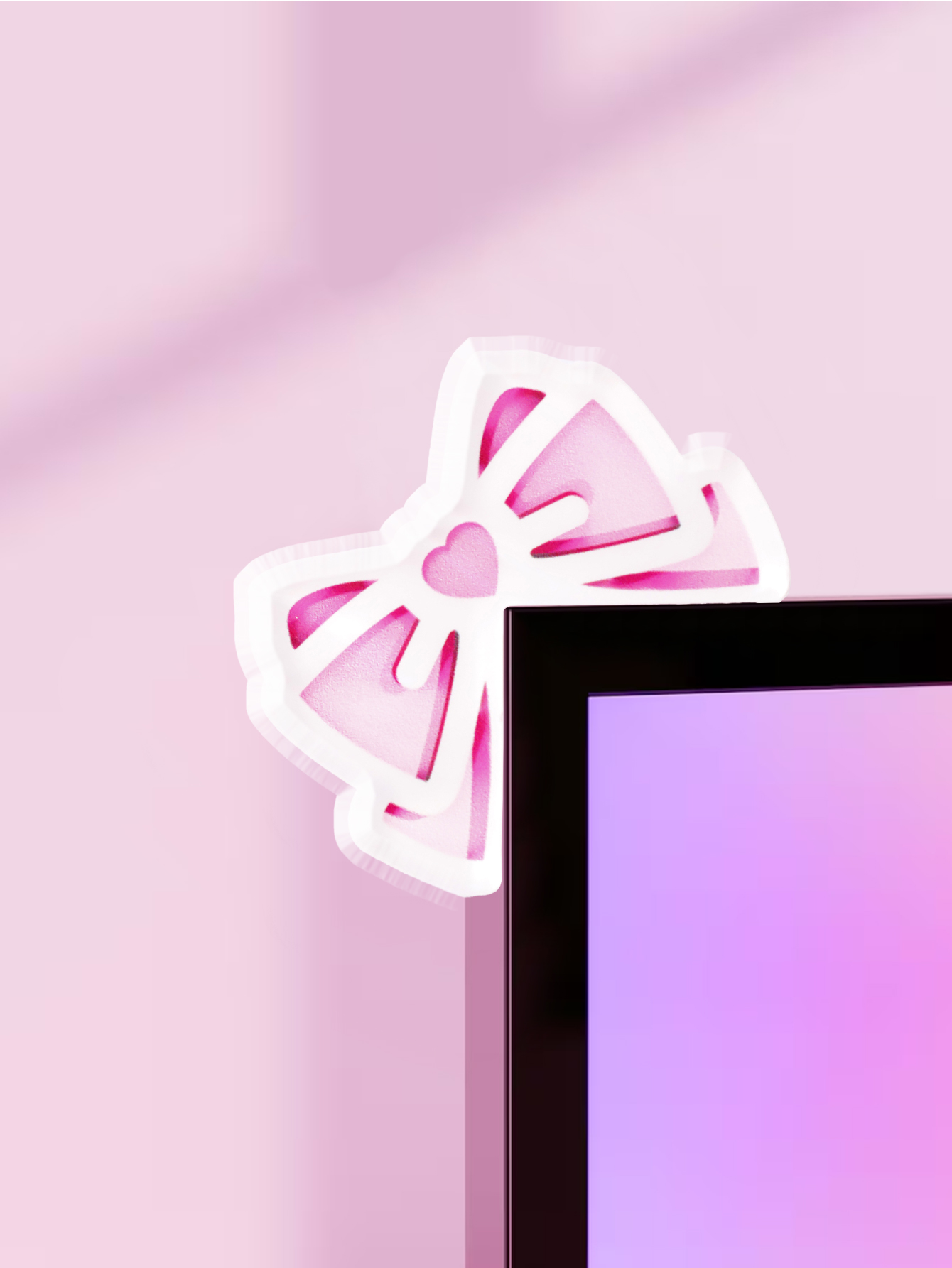 Office Technologies - Kawaii Fiyonklu Monitör Süsü, Pembe Akrilik